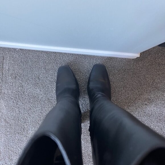 Womens Tall Black Leather Boots Size 9 - Picture 5 of 6